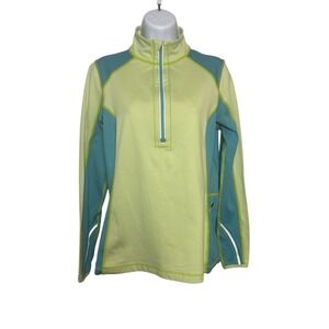 Title Nine Womens Med Zip Jacket Teal Stripe Beach Vacation‎ Athleisure Golf